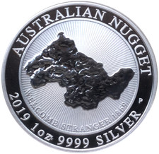 1 Oz. AUSTRALIAN NUGGET - Welcome Stranger - 2019 - 999.9 / 1000 Silber/AG