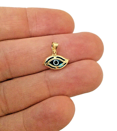 14k massiv gold blauer böser - blauer,