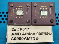2x Vintage Keramik CPU Prozessor AMD Athlon 900MHz A0900AMT3B Intel Gold Schrott