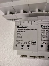 Berker REG Tastdimmer 0167 01   6 Stück und Leistungszusatz REG 0165 01  8 Stück