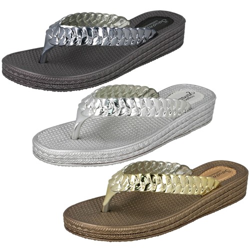 Damen mid wedge zehensteg flip - damen,
