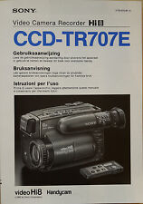 Gebruiksaanwijzing Bruksanvisning Instruzioni per I'uso SONY Hi8 CCD-TR707E