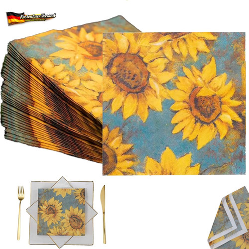 Sonnenblume servietten 33x33cm - sonnenblume,