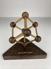 Atomium Holz Figur Skulptur Modell Brüssel 1958 Weltausstellung Vintage selten