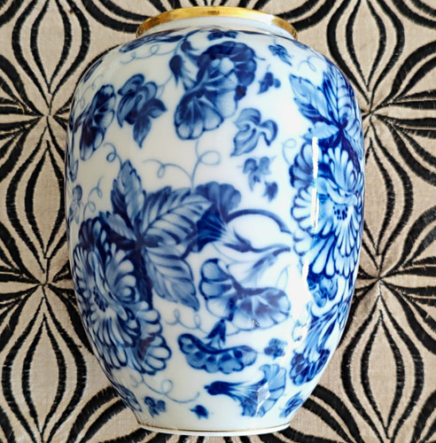 Blau weiße porzellanvase - blau-weiße,