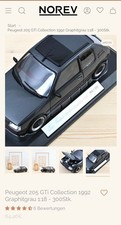 Nr. 000/300 Norev Peugeot 205 Gti 1992 1:18 Prototyp 184843 Grey Grau