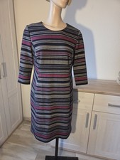 Gerry Weber Gr. 42 Kleid schwarz grau pink weiß 3/4 Arm tailliert 