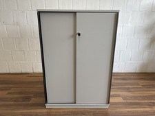 Vario Aktensideboard 3 Ordnerhöhen 80cm breit grau Schiebetüren
