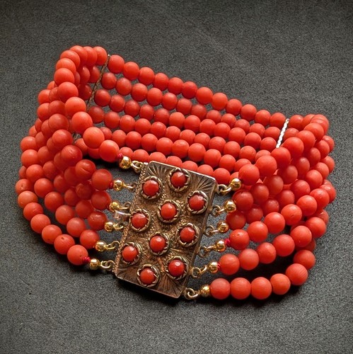 Armband koralle reihig - armband, 6-reihig