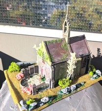 H0 Diorama 1/87 - 1/72  Lost Place ,große Kirchenruine, Halloween. Unikat