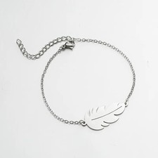 Armkette Feder Vogelfeder  Silber Armband Fußkette Damen Modeschmuck NEU