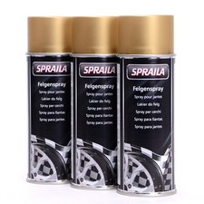 Felgengold Lackspray 3 x 400ml Sprühlack Spraydose Autolack Spraila AutoK 300038