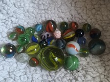 Konvolut Sammlung alte Glasmurmeln, Murmel, Marble Swirl, Lauscha