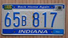 Amerikanisches Autokennzeichen - American Licenceplate - state: Indiana 65b817