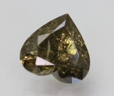Zertifikat 2.30 Karat Dunkel Gelb Grün Herz Verbessert Natur Diamant 9.08x8.77mm
