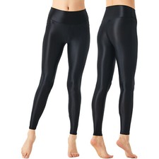 Damen Öl glänzend Strumpfhose Pantyhose Sport Workout Yoga Hose Stretch Leggings