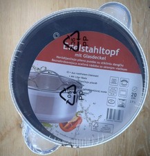 Edelstahltopf mit Glasdeckel