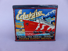 alte Blechdose Eduscho KAFFEE TEE KAKAO Passagierschiff Bremen Stadtmusikanten