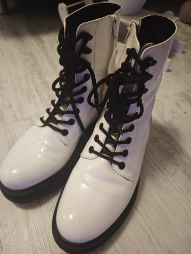 Weiße stiefel schnürboots - weiße, stiefel/schnürboots