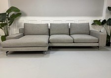 Minotti Sherman Designer Sofa Stoff Grau Couch Ecksofa Polster Garnitur