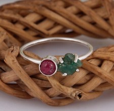 Natural Raw Emerald and Ruby