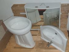 Bad-Set (weiss): Waschbecken