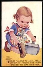Künstler-AK Mabel Lucie Attwell: ´Fraid I´ll have to make a clean sweep of frie 