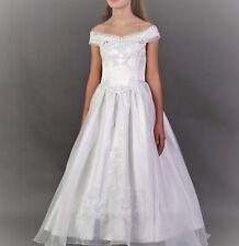 Kommunionkleid Kommunionskleid weiss Reifrock+Tasche+Bolero 128 152