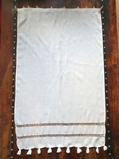 Kleine Scheibengardine ca.90x55 mit Bommeln, Spitze, Baumwolle,  Landhaus Shabby