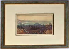 Schneider, Die Ruhr bei Essen. [1920]. [Original-Farblithografie, gerahmt].