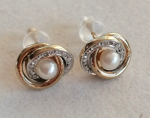 Gold ohrstecker bicolor - gold,