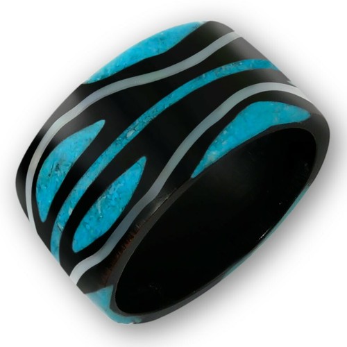Horn ring tribal - ring, türkis