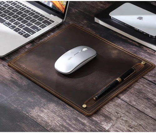 Echt leder mauspad - echt,