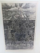 Kitzig Alfred 1902-1964 Radierung Aufschwebende Personen Figuren über Großstadt