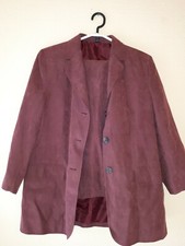 Damen Hosenanzug Klingel 38 / S Wildlederoptik weinrot Teildehnbund waschbar 40°