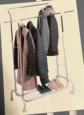 Kleiderständer Rollen Doppelstange ausziehbar Metall robust "Appendiabitti" NEU