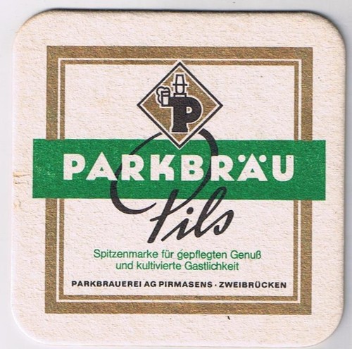 Beer coaster parkbrau pils - beer,