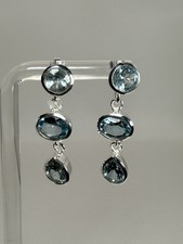 925 Silber Ohrringe Blue Topas
