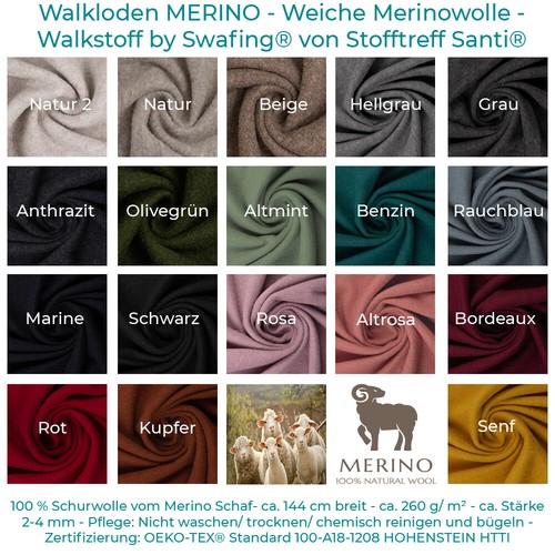 Walkloden walkstoff merino - merino, by