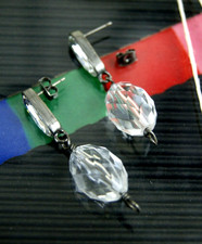 Dyrberg/Kern Ohrstecker silber grosse ovale weisse Perlen Strassteine