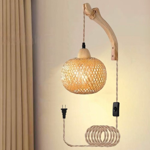 Bambus wandlampe vintage boho - wandlampe,