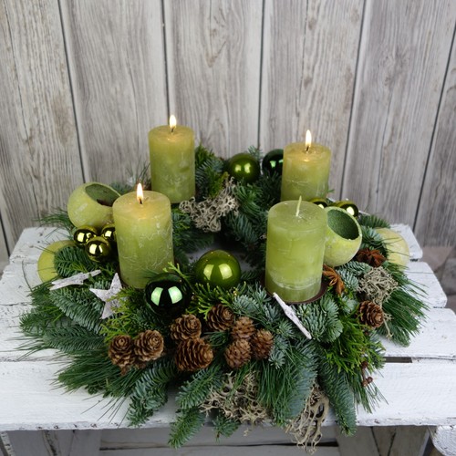 Adventskranz grün echte - , tanne