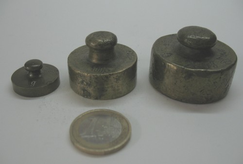 Apothekergewichte messing 1x - 3,