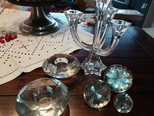 Konvolut Kristall Kerzenleuchter usw 6 Tlg Nachlass