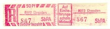 DDR Einschreibemarke SbPA **zh