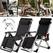 Sonnenliege Klappbar Outdoor Garten Balkon Pool Liege Stuhl mit Tassenhalter DE