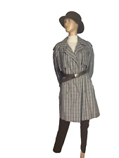 Preppy Trenchcoat kariert grau