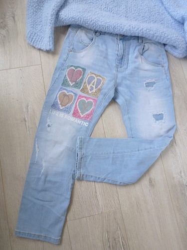 Jeans hose herz patches - hose,