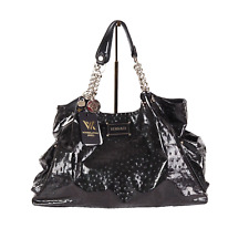 GIANNI VERSACE Scarabeo Lackleder Straußleder Luxus Designer Tasche OP: 1800 €