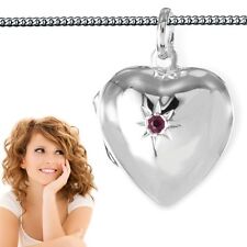 Rubin Herz Medaillon Anhänger